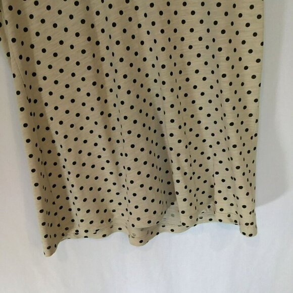 Style & Co Sport Essential Tee Tan Black Polka Dot Women Sz Medium Short Sleeve - Picture 4 of 8